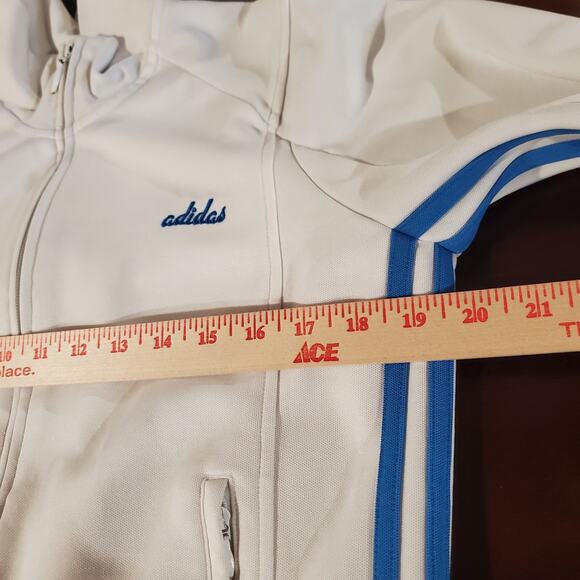 Vtg Y2K Adidas Womens 3 Stripe Zip Track Jacket Size L Pockets 2005 Active Sport - Picture 14 of 15